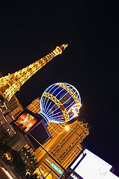 Paris Hotel with mini Eiffel Tower, The Strip (Las Vegas Boulevard), Las Vegas, Nevada, United States of America, North America