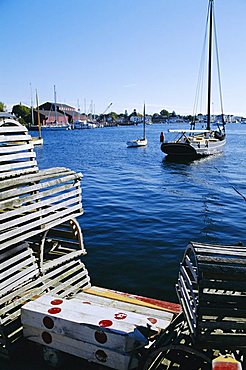 Lobster traps, Living Maritime Museum, Mystic Seaport, Connecticut, USA 