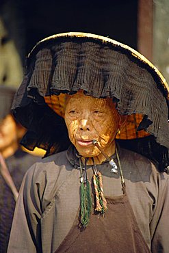 Portrait of an elderly Hakka woman, Hong Kong, China