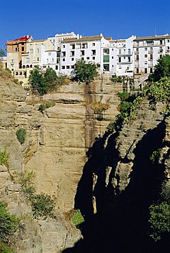 Houses on the edge of El Tajo, Ronda, Andalucia, Spain