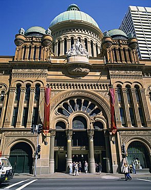 Exterior facade of the Queen Victoria Building in Sydney, New South Wales, Australia, Pacific