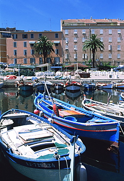 Small fishing boats, Ajaccio, Corsica, France, Mediterranean, Europe