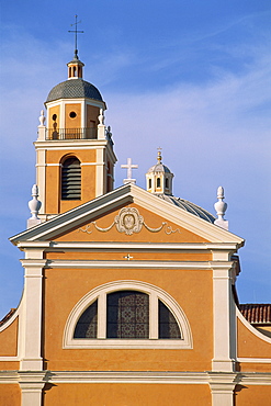 Exterior of St. John Baptist Christian church built around 1790, Ajaccio, island of Corsica, France, Mediterranean, Europe