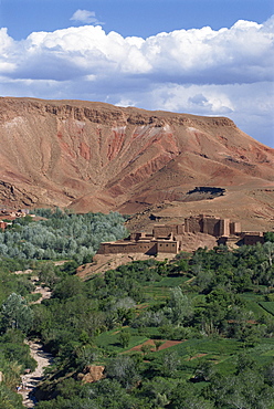 High angle view of oasis, Dades Valley, Morocco, North Africa, Africa