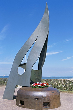 Flame monument, Ouistreham, Calvados, Normandy, France, Europe