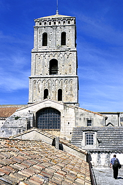 St. Trophime church steeple, Arles, Bouches-du- Rhone, Provence, France, Europe