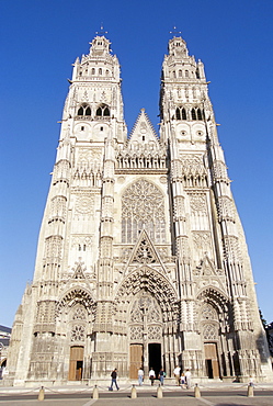 St. Gatien cathedral, Tours, Centre, France, Europe