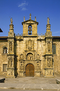 Exterior of Plateresque facade of the University at Onati, Pais Vasco, Basque area, Spain, Europe