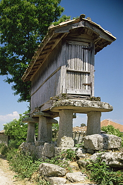 Typical grain store, Cantabria, Spain, Europe