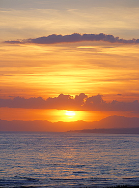 Sunset over sea, Costa del Sol, Andalucia (Andalusia), Spain, Mediterranean, Europe