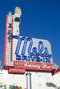 Diner sign, Hollywood, Los Angeles, California, United States of America, North America