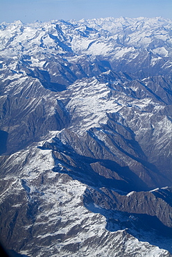 Aerial view over the Alps, Italy, Europe