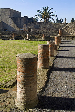 The ruins of Herculaneum, a large Roman town destroyed in 79AD by a volcanic eruption from Mount Vesuvius, UNESCO World Heritage Site, near Naples, Campania, Italy, Europe