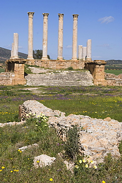 Capitolium (Temple to the three main gods), Roman ruin of Thuburbo Majus, Tunisia, North Africa, Africa