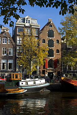 Houses along the canal, Amsterdam, Netherlands, Europe