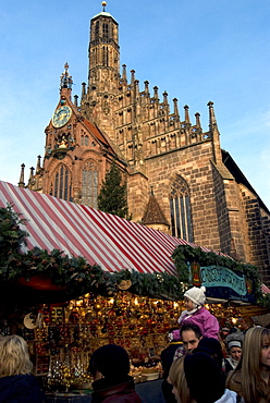 Christkindelsmarkt (Christ Child's Market) (Christmas Market), Nuremberg, Bavaria, Germany, Europe