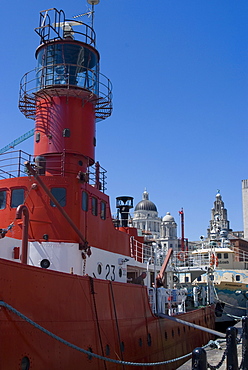 Lightship moored near Albert Dock, Liverpool, Merseyside, England, United Kingdom, Europe