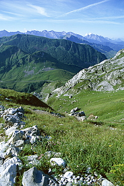 Col de la Colombiere and mountains, near La Clusaz, Rhone Alpes, France, Europe