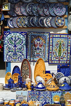 Tourist shop, Sidi Bou Said, near Tunis, Tunisia, North Africa, Africa