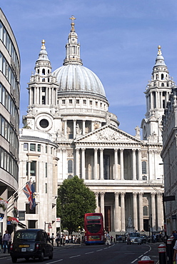 Looking towards St. Paul's Cathedral, London, England, United Kingdom, Europe