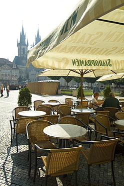 Cafe on the Main Square, Stare Mesto, Prague, Czech Republic, Europe