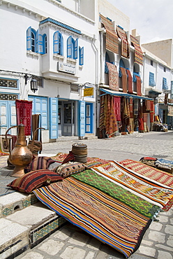 Carpet market, Kairouan, Tunisia, North Africa, Africa