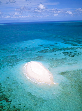 Aerial view of Sand Cay, Great Barrier Reef, Queensland, Australia, Pacific