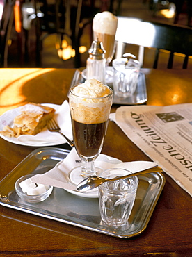 Glass of coffee, Cafe Sperl, Vienna, Austria, Europe