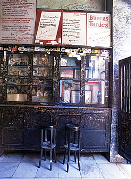 Pictures of stars and carved names, Bodegita del Medio, Habana, Cuba, West Indies, Central America