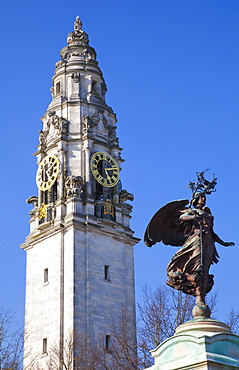 Statue of Boer War Memorial, City Hall, Cardiff, Wales, United Kingdom, Europe