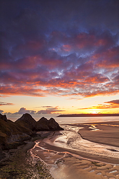 Three Cliffs Bay, Gower, Wales, United Kingdom, Europe