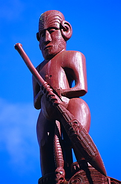 Maori carving, Whare Runanga, Waitangi, North Island, New Zealand, Pacific