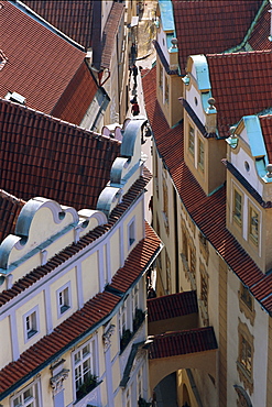 Building facades, Melantrichova, Old Town Square, Prague, Czech Republic, Europe