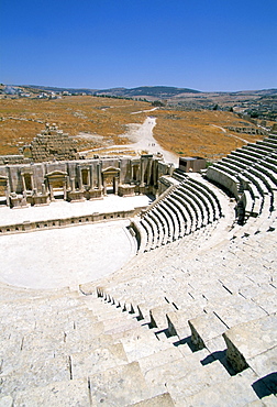 The South theatre, Roman site, Jerash (Jarash), Jordan, Middle East