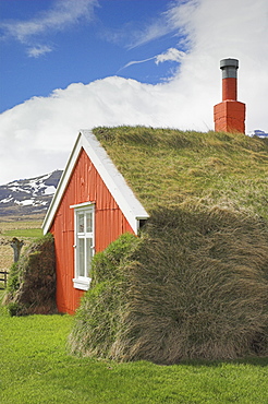Lindarbakki turf house at Bakkagerdi, Borgarfjordur eystri North East area, Iceland, Polar Regions