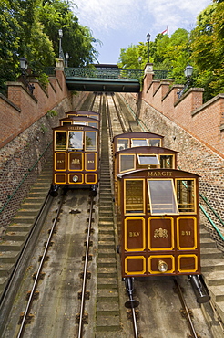 Buda Castle Funicular railway, Castle District, Pest side of the Danube, Central Budapest, Hungary, Europe