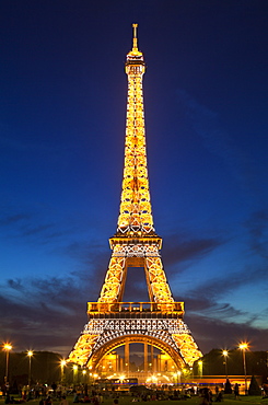 Eiffel Tower at night, Paris, France, Europe