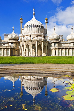 Brighton Royal Pavilion with reflection, Brighton, East Sussex, England, United Kingdom, Europe