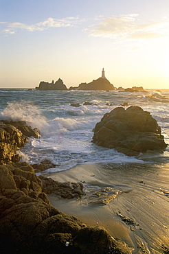 Corbiere lighthouse, St. Brelard-Corbiere Point, Jersey, Channel Islands, United Kingdom, Europe