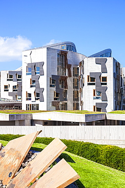 Exterior of the Scottish Parliament building, modern architecture, Holyrood, Edinburgh, Midlothian, Scotland, United Kingdom, Europe