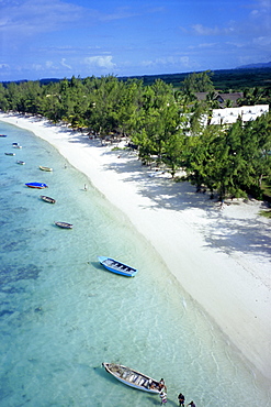 Aerial view of beach, Reunion Island, Department of France, Indian Ocean, Africa