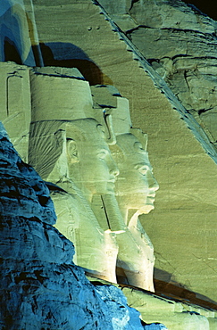 Temple of Ramasses (Ramses) II (Ramses the Great), at night, Abu Simbel, UNESCO World Heritage Site, Nubia, Egypt, North Africa, Africa