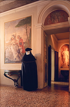 Venice carnival figure in the Rezzonico Palace, Venice