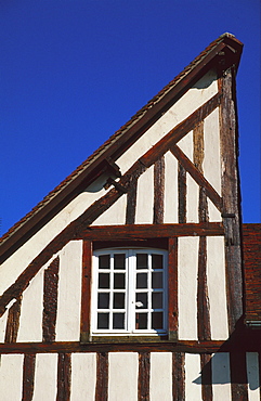 Half-timbered traditional building facade, Normandy