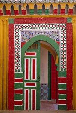 Brightly painted door in the Medina, Essaouira, Morocco