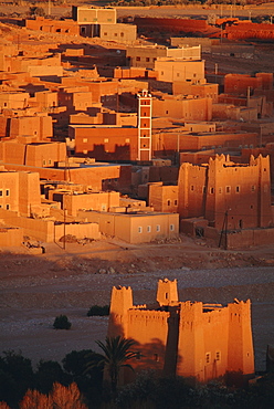 Kasbah and town of Imiter, Dades Valley, High Atlas region, Morocco, North Africa