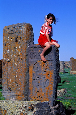 Noraduz cemetery, Lake Sevan, Armenia, Asia