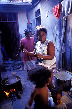 Family, Tivoli district, Santiago de Cuba, Cuba, Central America