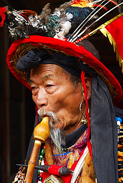 Dongba shaman, City of Lijiang. UNESCO World Heritage Site, Yunnan Province, China, Asia