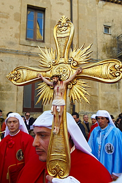 Procession on Good Friday, Enna, Sicily, Italy, Europe